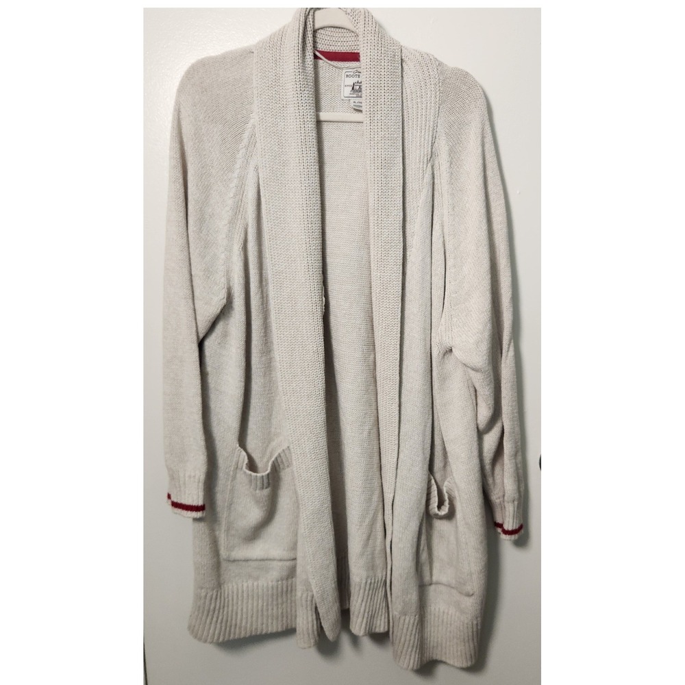 Roots Cabin Women's Open Knit Midline Cardigan‎ XL Cotton Recycled Polyester